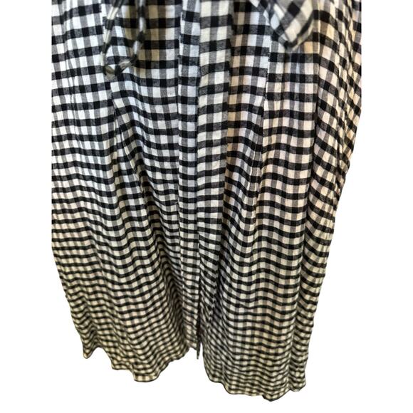Böhme Black & White Gingham Button-Front Short Sleeve Dress – Size Small - Picture 6 of 7